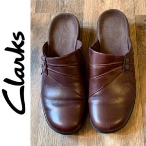 Clarks Bendables Brown leather Mules Model 39229